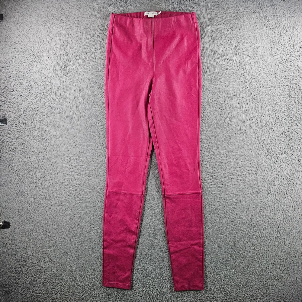 Good American Love Potion Pink Faux Leather Leggings GLV327 Women Small
